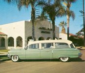 1956 Cadillac Meteor Ambulance at Escondido CA Mortuary.jpg