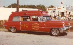 ‎1954 Cadillac Ambulance still in use at Islip Speedway Long Island NY in 1978.jpg