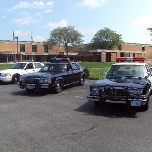 My 3 Police cars at the Old Saybrook 2nd annual police car and emergency vehicle show hosted by me. Summer of 2009