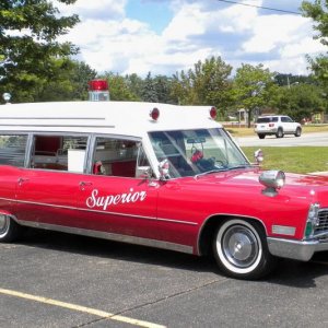 1967 M-M  Cadillac 48" volunteer  ambulance owen by superior ambulance of michigan homed out of the chicagoland area